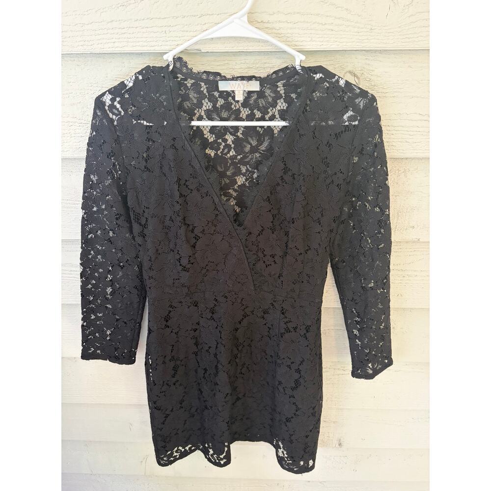 WAYF Black Lace Bodycon Dress – Size 8 - Picture 4 of 8
